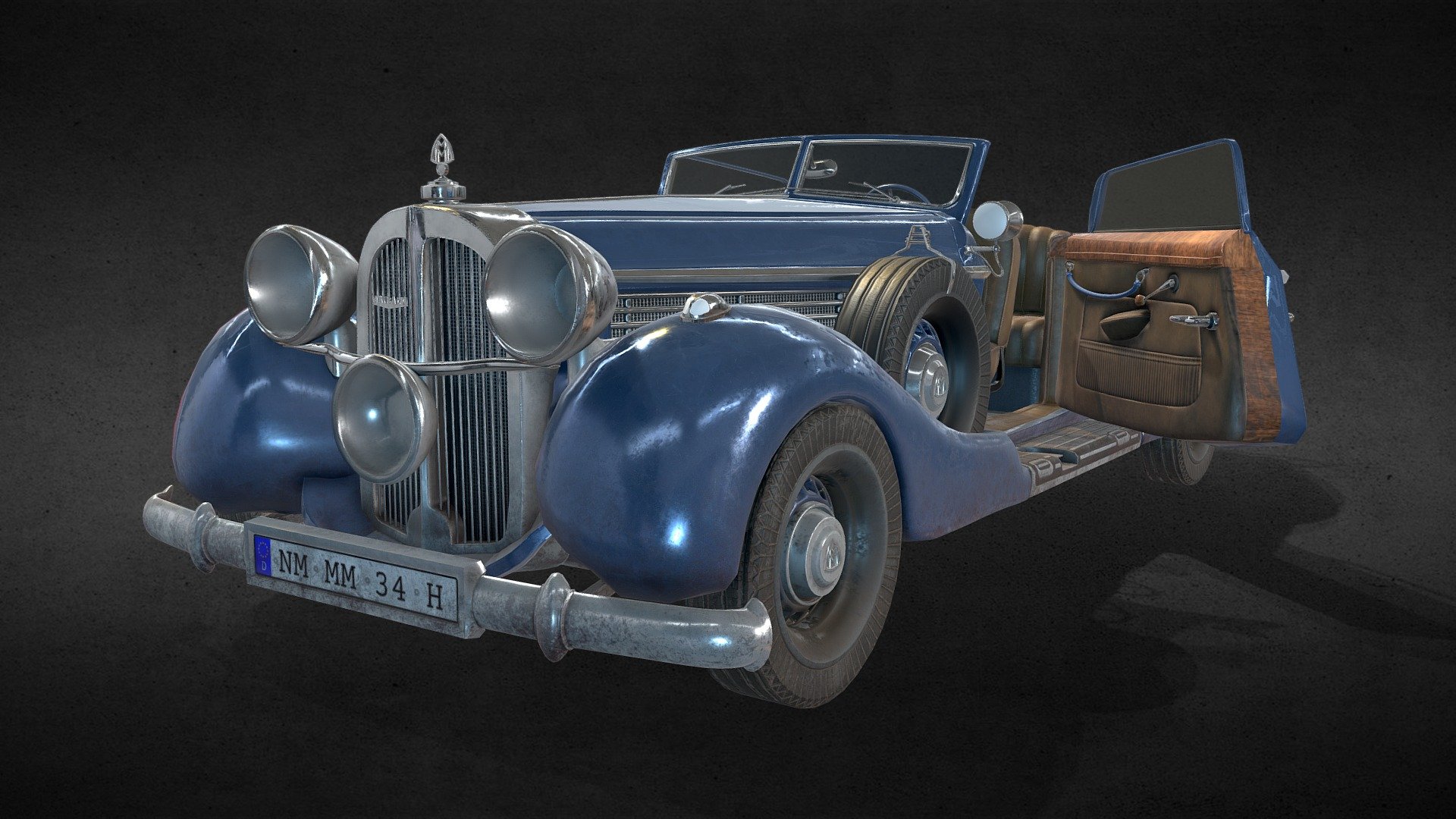 A game ready model of the Maybach 1938, I took differents parts of the various varients that I  found more visually appealing. I never worked on a car model so it was a pretty interesting challenge.
I recommend the artstation page for more renders 3d model