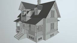 Old style house 2 maison, build, sketchup, architecture, design, house, building