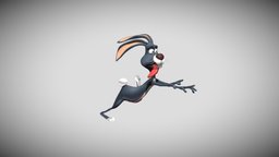 Hare Fast Run rabbit, toon, rig, hare, bugsbunny, character, cartoon, animation