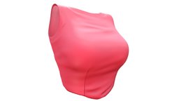 Female Pink Sleeveless Crop Tucked In Top
