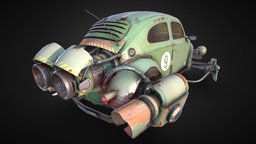 Rocketwagen vehicles, flying, aircrafts, props-assets, fantasy-gameasset, low-poly-game-assets, flying-car, pbr-game-ready, flying-vehicle, draft-xyz-school, sci-fi, car, homework