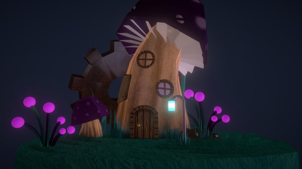 SciFi Mushroom-House - 3D model by eisinget 3d model