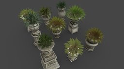 urns with flores plant, vegetation, vegetable, flores, urns
