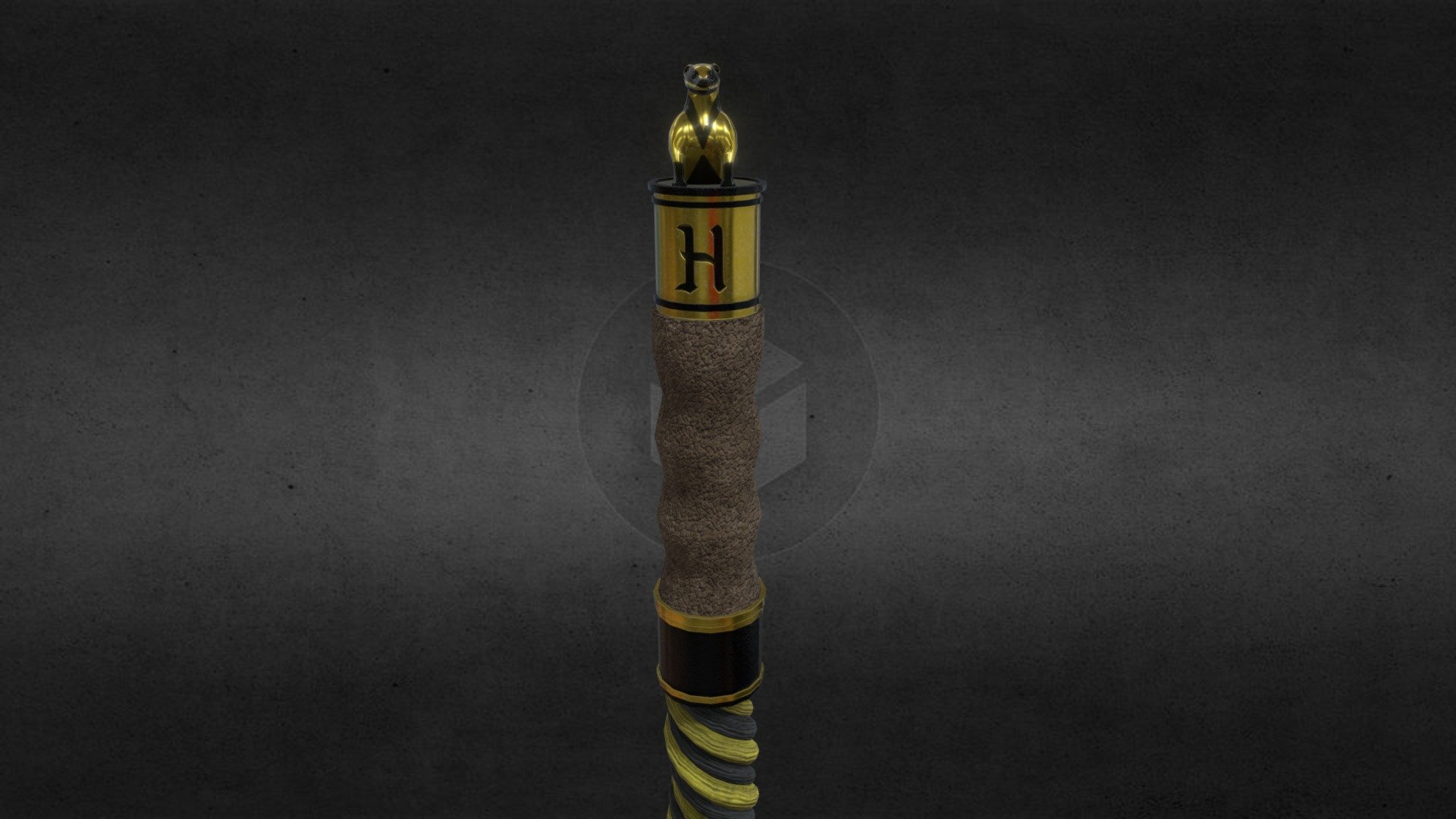 Wand based on the Hufflepuff house from the Harry Potter movies and books - Badger Wand - Buy Royalty Free 3D model by LucasPresoto 3d model