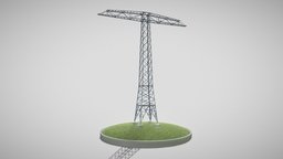 Transmission Tower 22 Meters tower, power, high, exterior, energy, electricity, infrastructure, metal, telephone, transmission, voltage, 3dhaupt, software-service-john-gmbh, structure, electric, industrial, steel, overhead-line