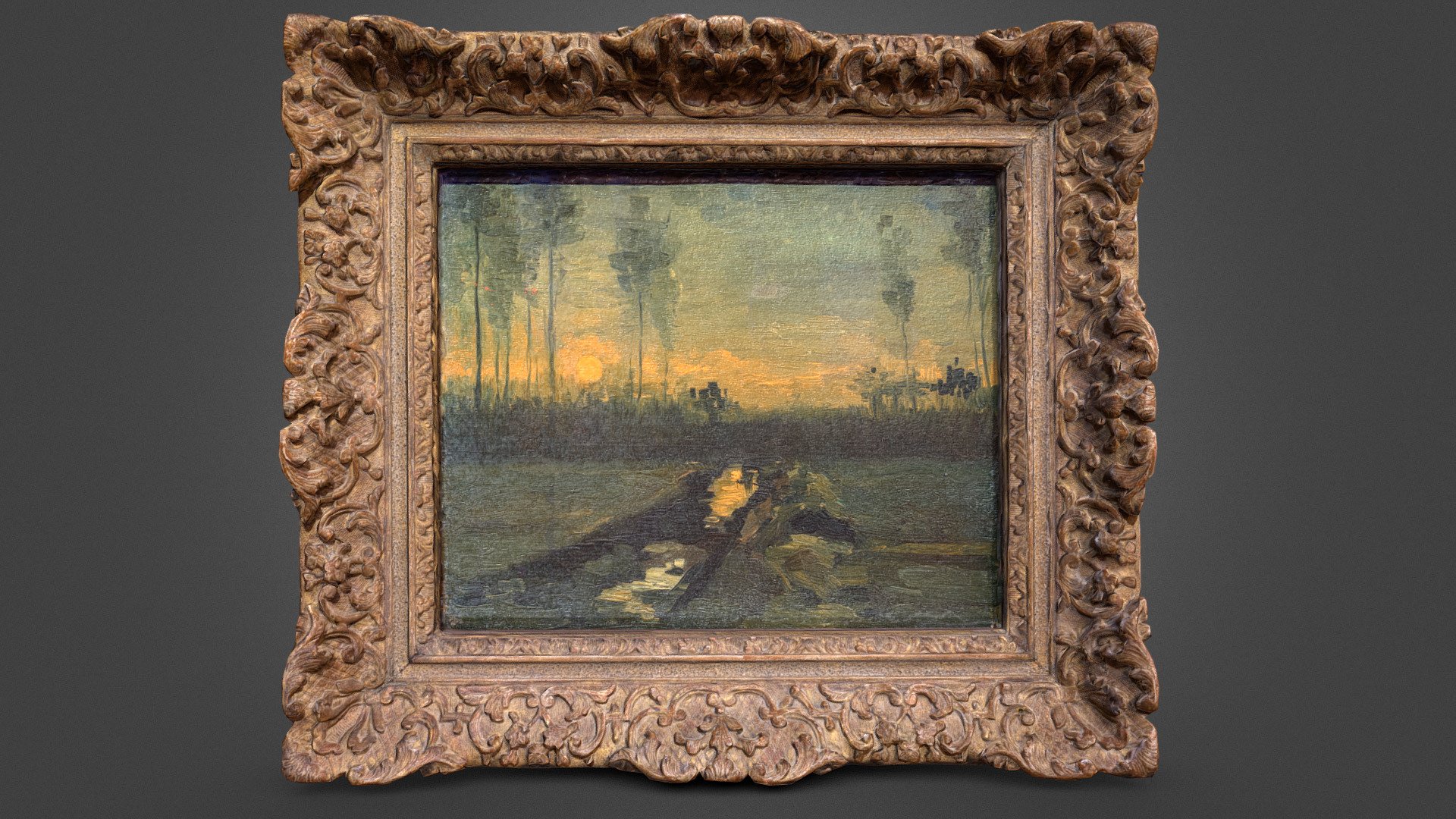 Evening Landscape
1885
Oil on canvas mounted on cardboard. 35 x 43 cm
Museo Nacional Thyssen-Bornemisza, Madrid
Inv. no. 788 (1966.8) - Vincent van Gogh - Evening Landscape - 3D model by Morty 3d model