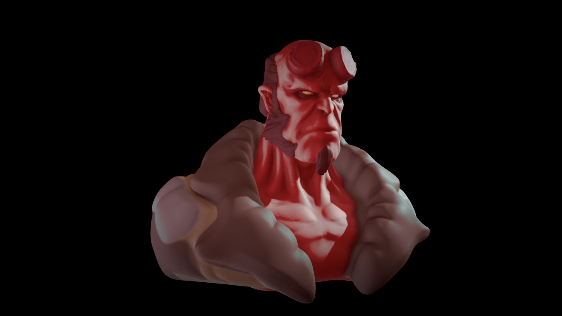 Hellboy Bust for 3d Printing 3d model