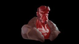 Hellboy Bust Concept demon, comic, devil, superhero, hellboy, antihero