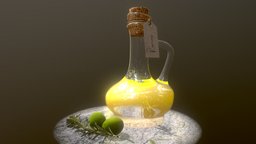 Olive oil green, food, plants, oil, olive, cork, italy, label, granite, rosemary, olives, glass-bottle, glass, model, bottle, olivebottle, olive-bottle