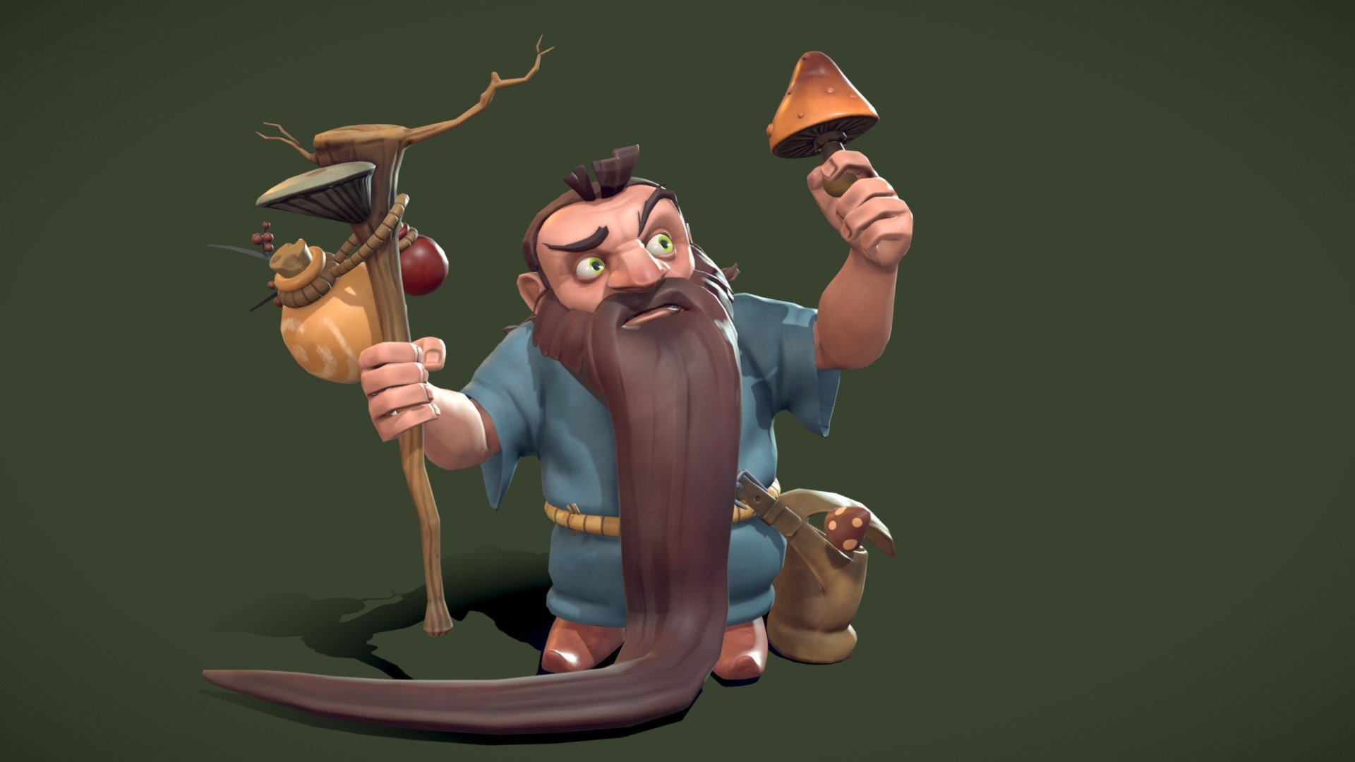 My final assignment for the Stylized Design and Creation course at Howest DAE. I choose to recreate the concept Druide by bib0un into 3D! Sculpted in Zbrush, retopologized in 3Ds Max und textured in Substance Painter.
Concept Art - Stylized Dwarf - 3D model by Lars Korden (@Lark.Art) 3d model