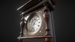 Antique Victorian Clock victorian, wooden, clock, vintage, ornament, appliance, gothic, old, substancepainter, substance