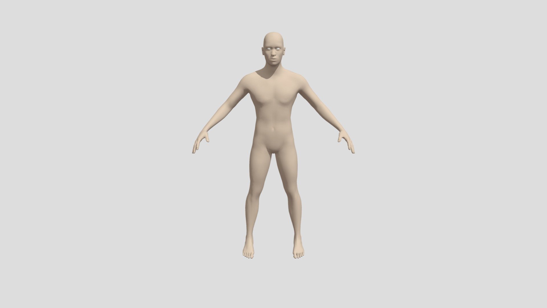 A Human Model Scaled to a size  2 Meters, for Modeling to a Right Size - Base Human - Download Free 3D model by krishgamehacker 3d model
