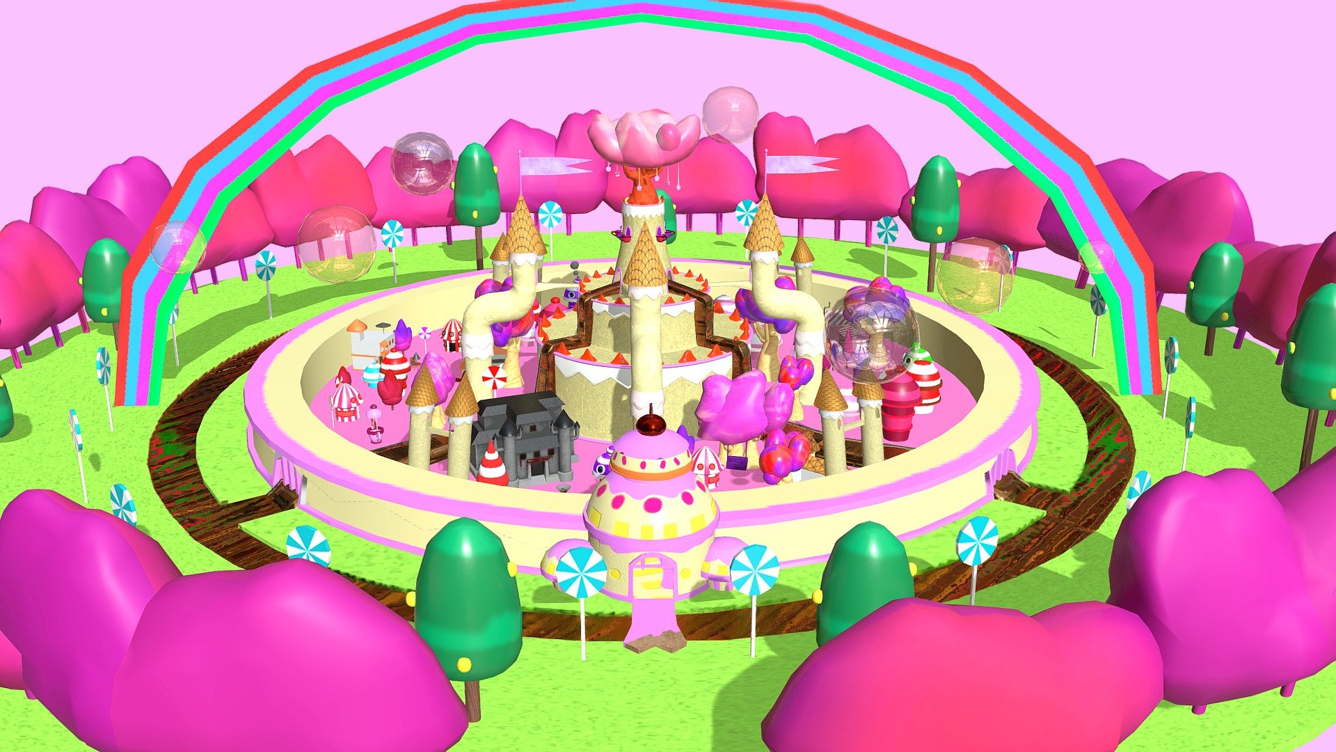 Scenery inspired by the candy kingdom, modeled in Maya and textured in Photoshop and Substance Painter
I hope you like it :D - Candy Kingdom - 3D model by Juan Valdés (@Emile1177) 3d model