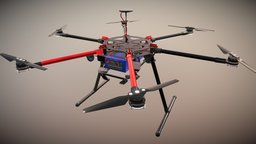 DJI S900 drone animated quad, pro, 600, drone, phantom, copter, wings, camera, professional, dji, quadcopter, mavic, s1000, 2016, s900, inspire-1, matrice, spreading