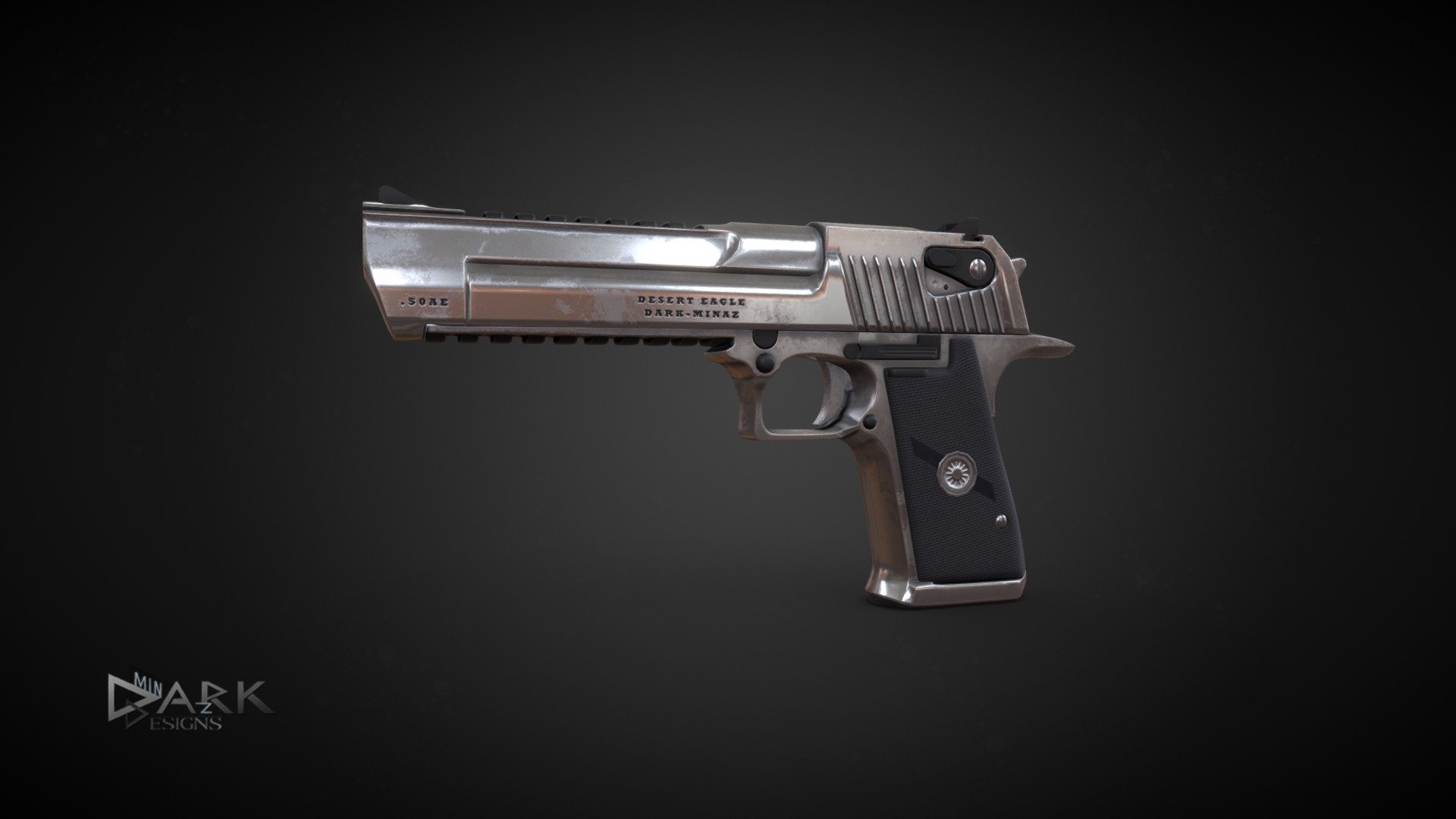 The IMI Desert Eagle is a semi-automatic handgun notable for chambering the largest centerfire cartridge of any magazine fed, self-loading pistol. It has a relatively unique design with a triangular barrel and large muzzle 3d model