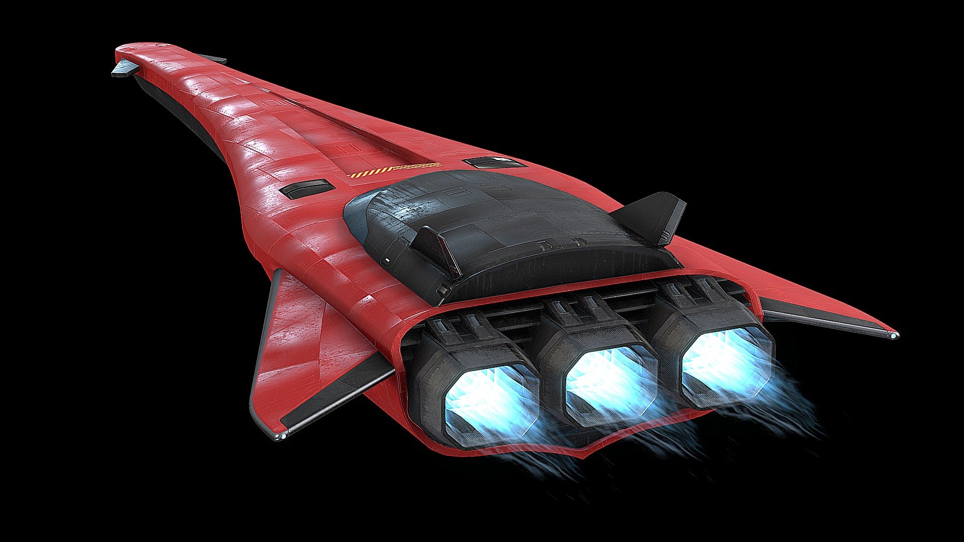 Sci-Fi spaceship ready for game, this models has 9467 poly and 4k PBR Textures, these textures are, Diffuse, Metallic, Normal, Roughness and AO, the flames can be removed due to they are separated objects, These flames has a 225x225 textures used for its opaccity mask, diffuse and emissive - Fast Scout Spaceship Sci Fi - Buy Royalty Free 3D model by rfarencibia 3d model