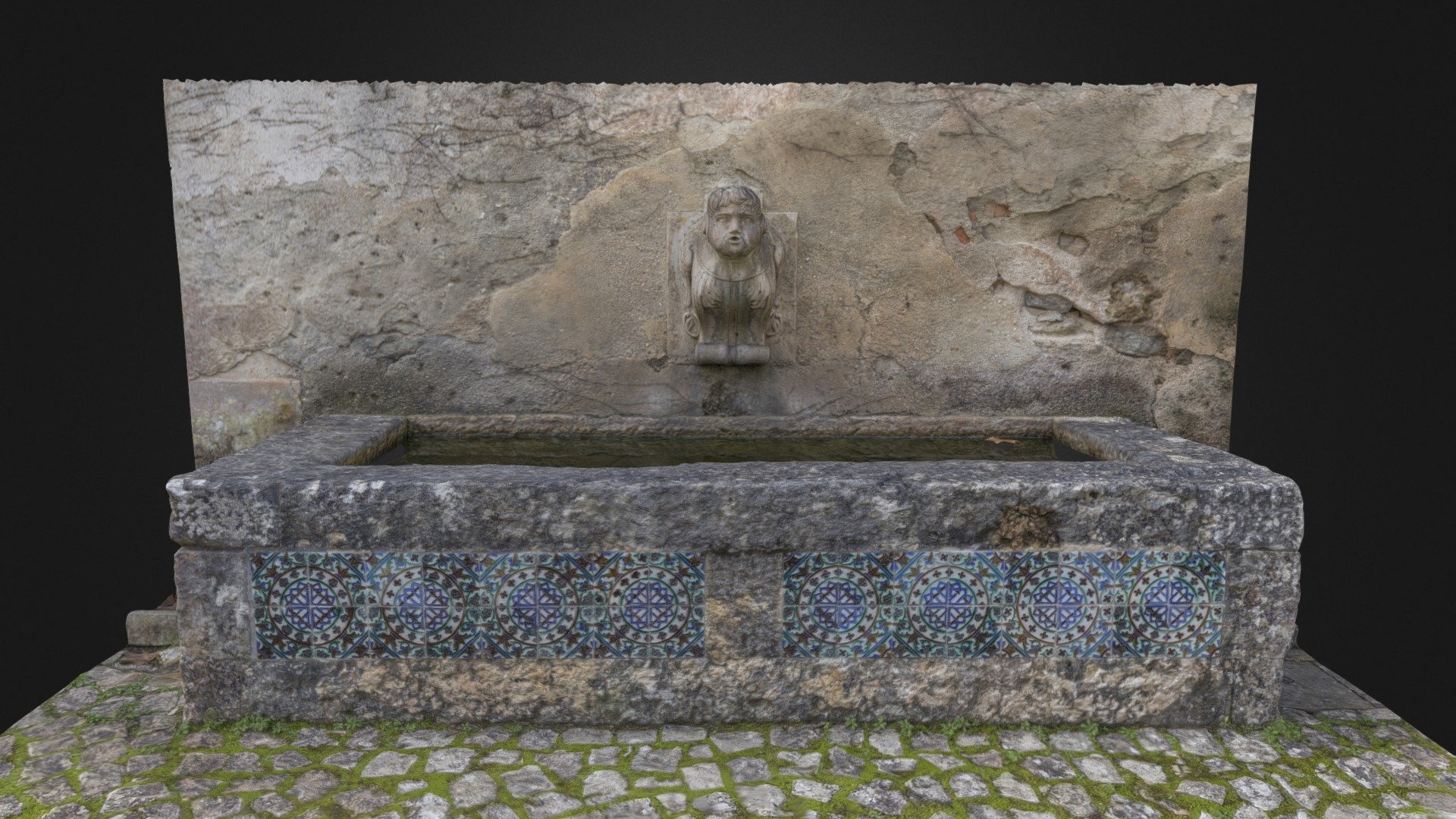 Fountain located in Quinta da Ribafria with tiles on the bottom. Experiencing the 3df zephyr beta :) - Fountain "angel" - Ribafria - 3D model by carlos faustino (@carlosfaustino) 3d model