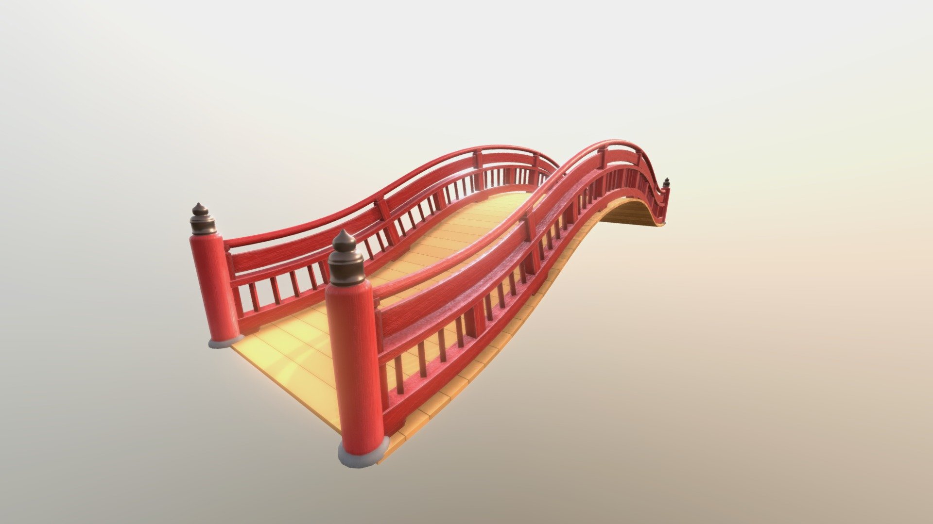 Japanese Bridge - 3D model by rustinlee 3d model