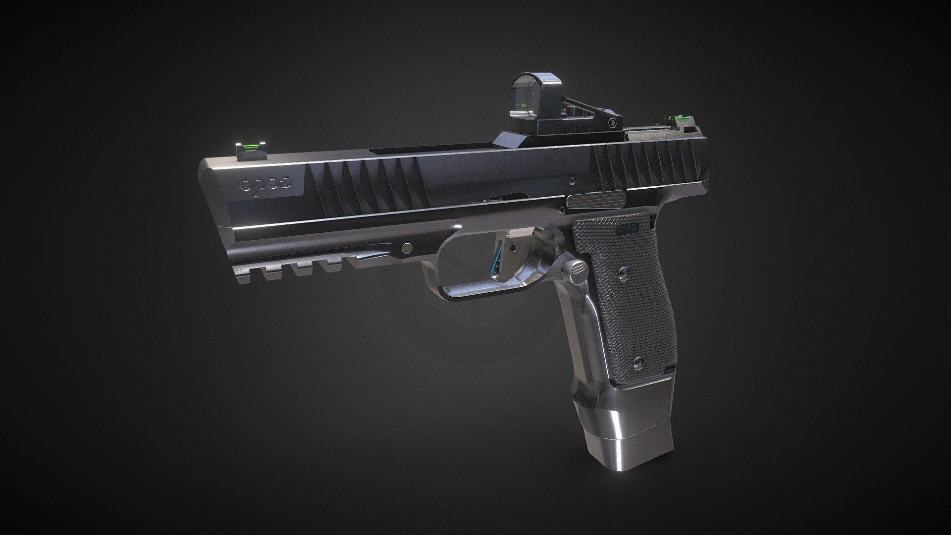 Opos Highend Gun, state of march 2023

This modern and high-end gun design features cutting edge technology and aims to revolutionize the hand-gun market. Besides customizability it features a display on the back to quickly assess the status of the gun with one quick look 3d model