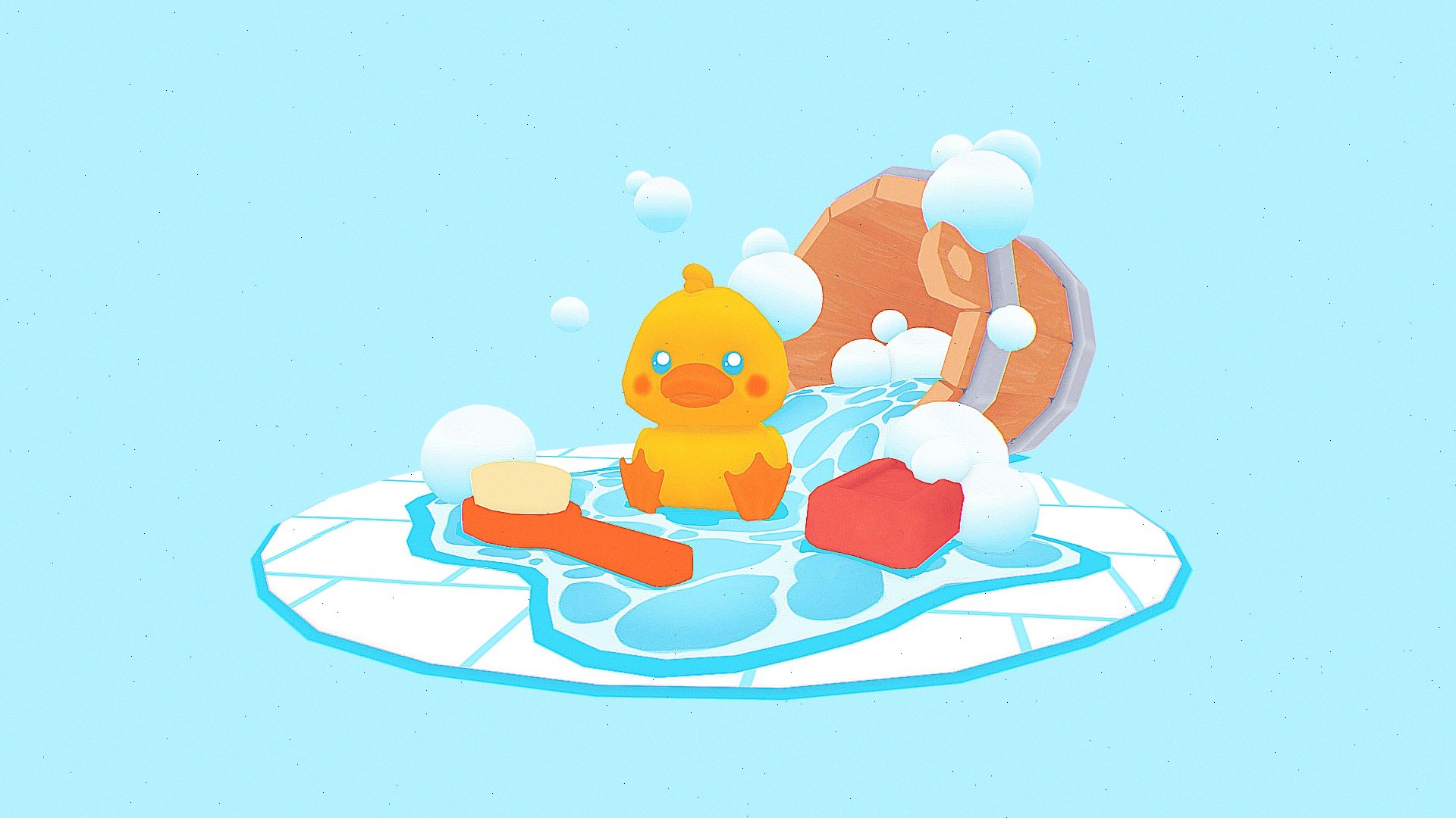 A cute rubber duckie that fell out of their bath. Made for the first week of the sketchfab weekly chellenges. 

I saw the prompt and felt super inspired. I had to create something cute 3d model