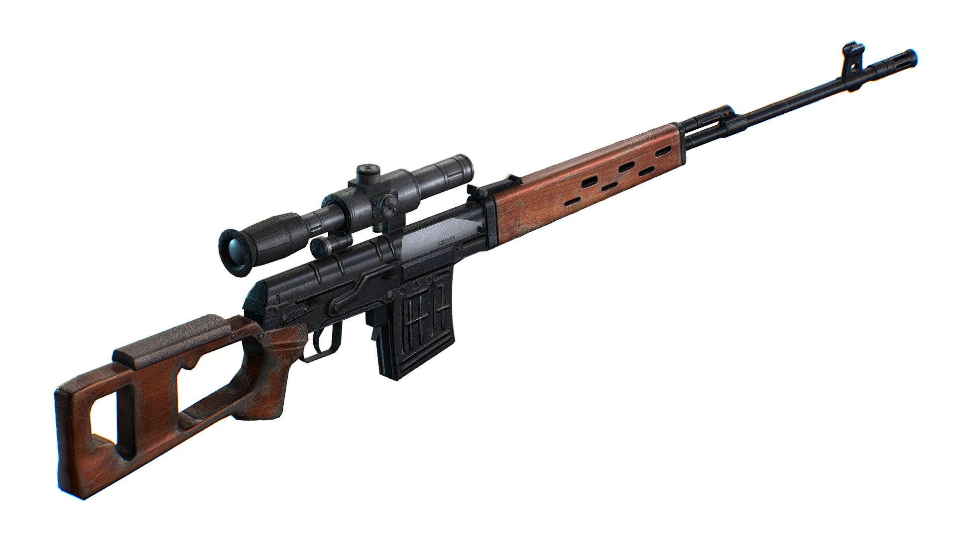 USSR Dragunov Sniper Rifle - SVD - Maya and TGA file included - USSR Dragunov Sniper Rifle - SVD - Buy Royalty Free 3D model by Oleg Shuldiakov (@olegshuldiakov) 3d model