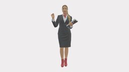 Woman In Black Suit Red Shoes 0666 suit, style, people, fashion, clothes, shoes, miniatures, realistic, woman, character, 3dprint, model