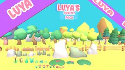 🌳 Luyas FULL Forest Pack! trees, toon, nature, cartoon, lowpoly, free, environment, noai