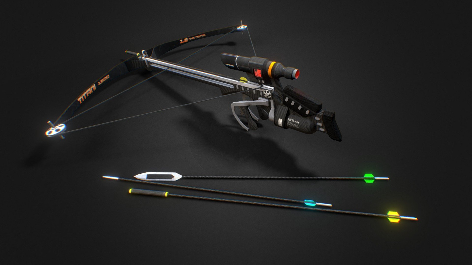 This is just a re-do of my giant Titan crossbow with better lighting and shading. and arrows! made in Blender 3D - TITAN  CROSSBOW - 3D model by Snowfall 3d model