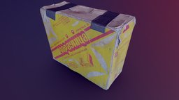 Old Paper Box photoscan, pbr, lowpoly