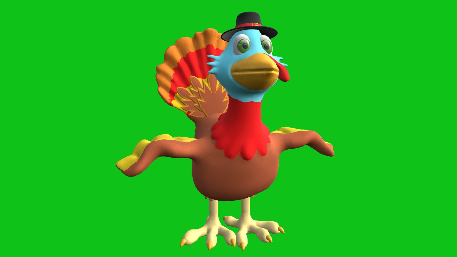 A cartoon turkey 3d model
