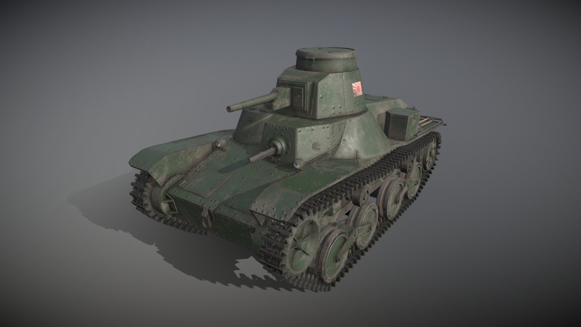 Japanese tank used during World War II 3d model