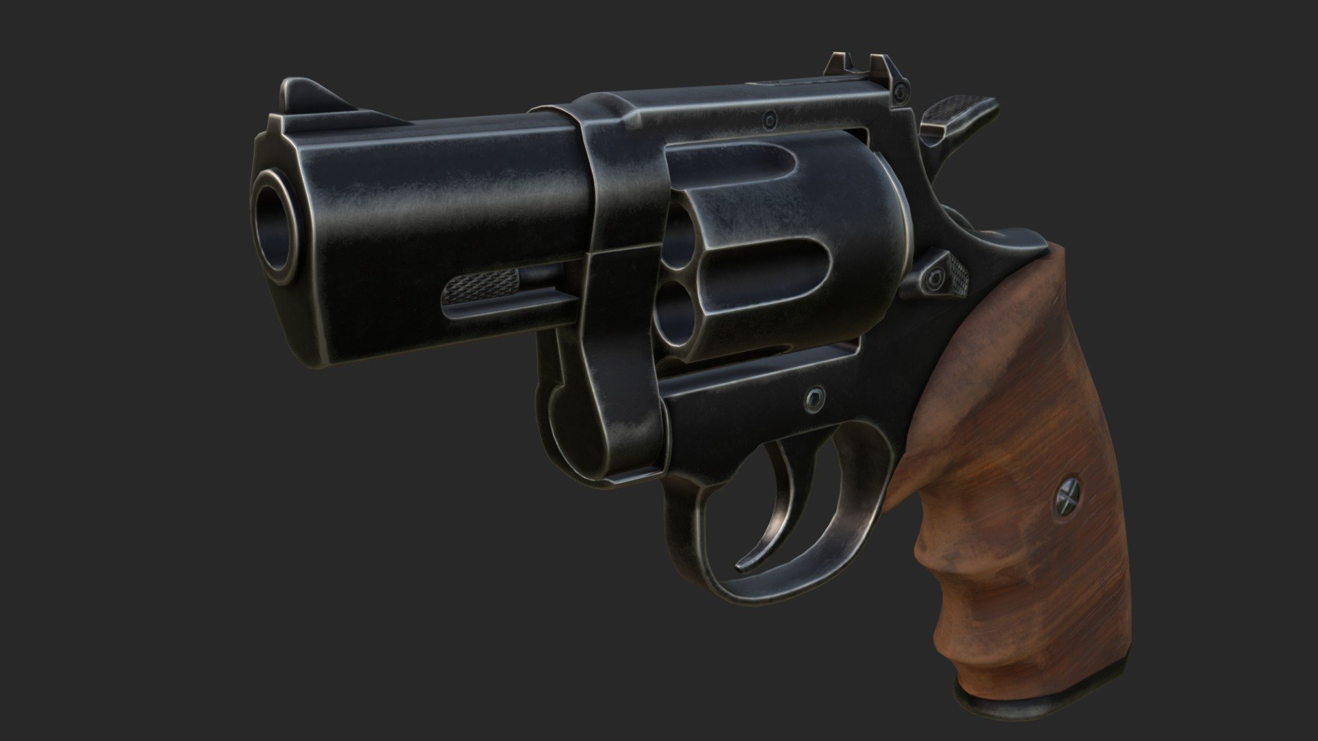Revolver Short Low Poly - Revolver - 3D model by Bob (@MeBob) 3d model