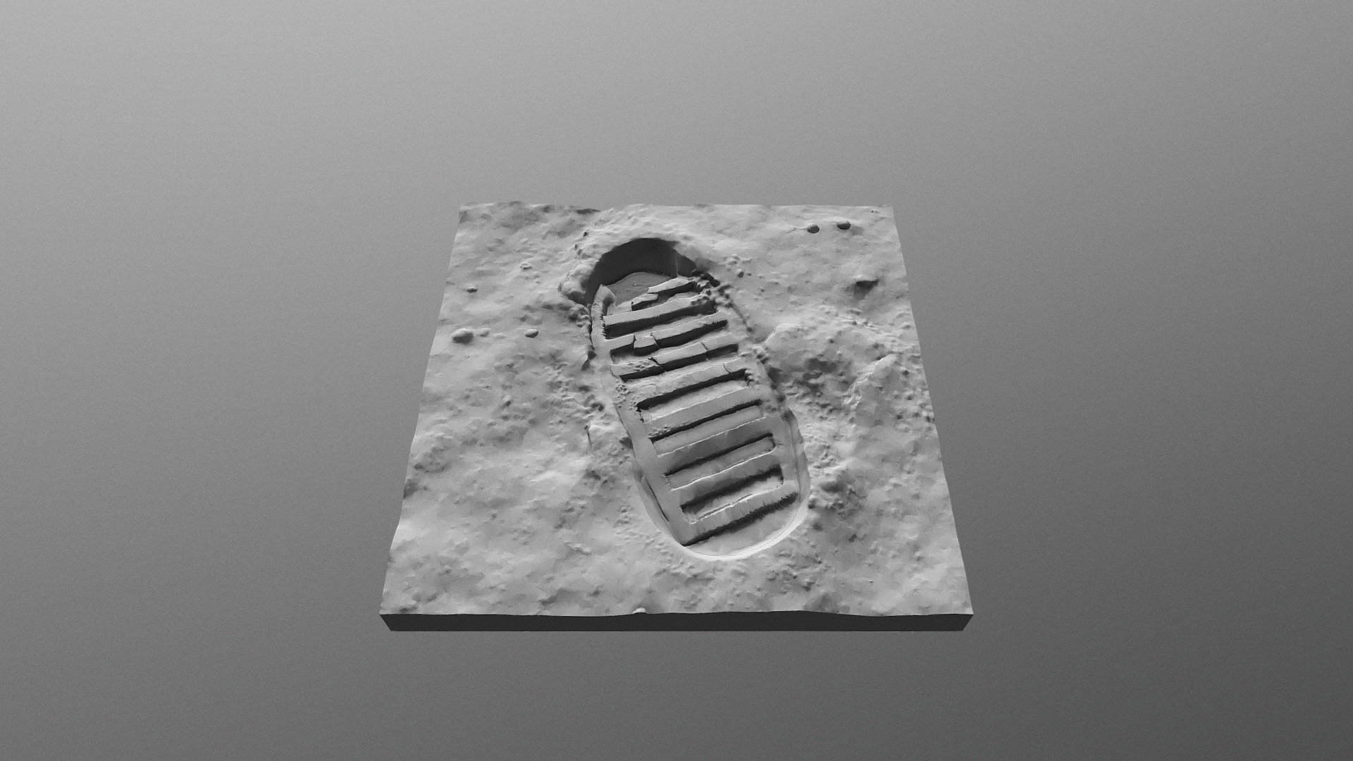 I 3D modeled and printed Buzz Aldrin's iconic first step.
More informations at https://imgur.com/a/rW1Bg - One small step for man - 3D model by taposk 3d model