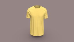 Raglan Sleeve T- Shirt With Round Neck Yellow