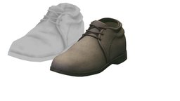 Cartoon High Poly Subdivision Grey Shoes