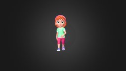 Little Girl Gaming Animation little, kids, baby, rigging, children, game-ready, littlegirl, babygirl, animatedcharacter, cute_character, characetr-game, character, girl, lowpoly, gameasset