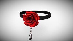 Choker with Rose plant, to, neck, red, plants, flower, for, pendant, flowers, with, rose, pink, the, nature, necklace, petal, choker, black, lightpink