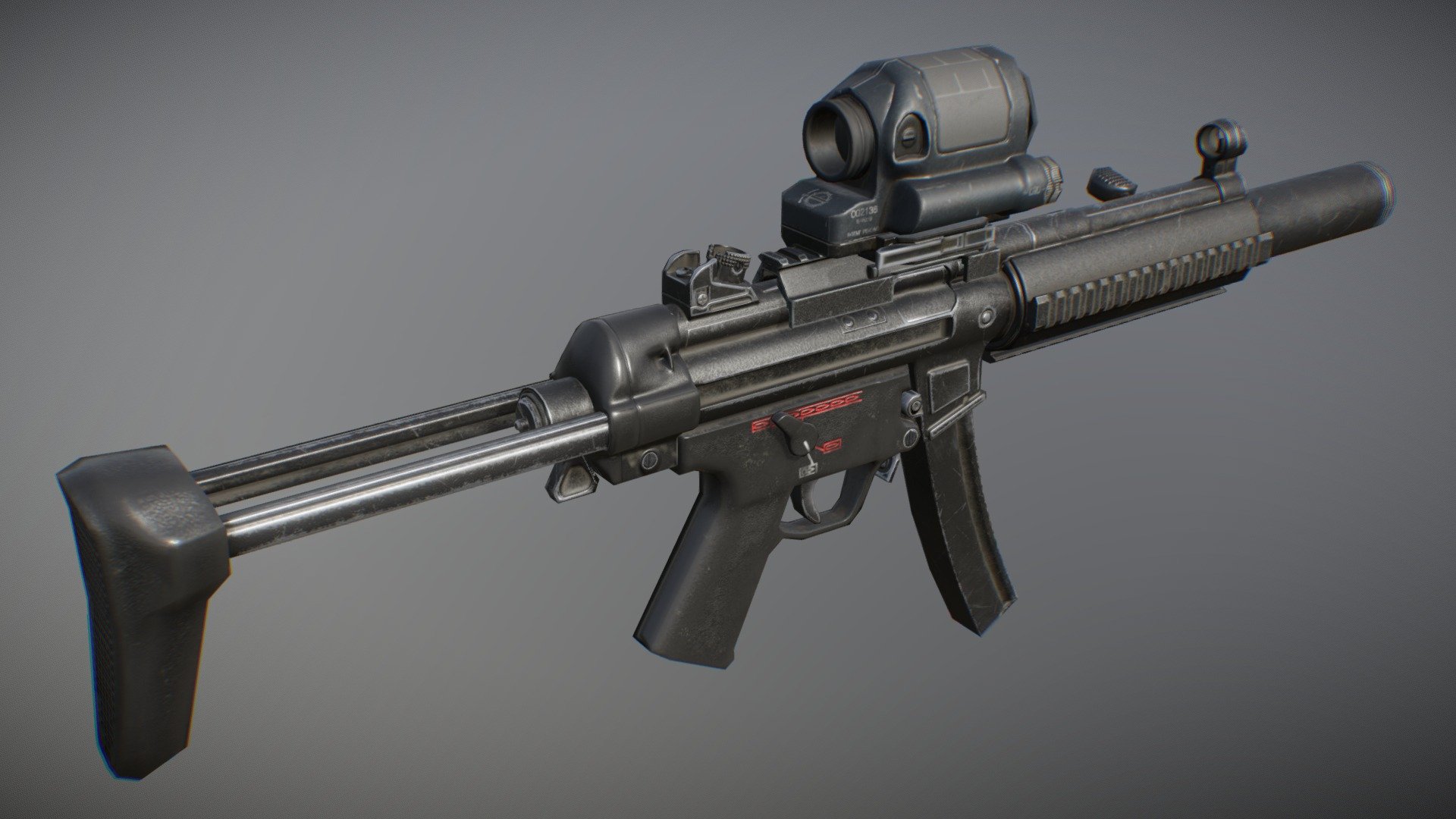 Game model of MP5SD with SRS sight 3d model