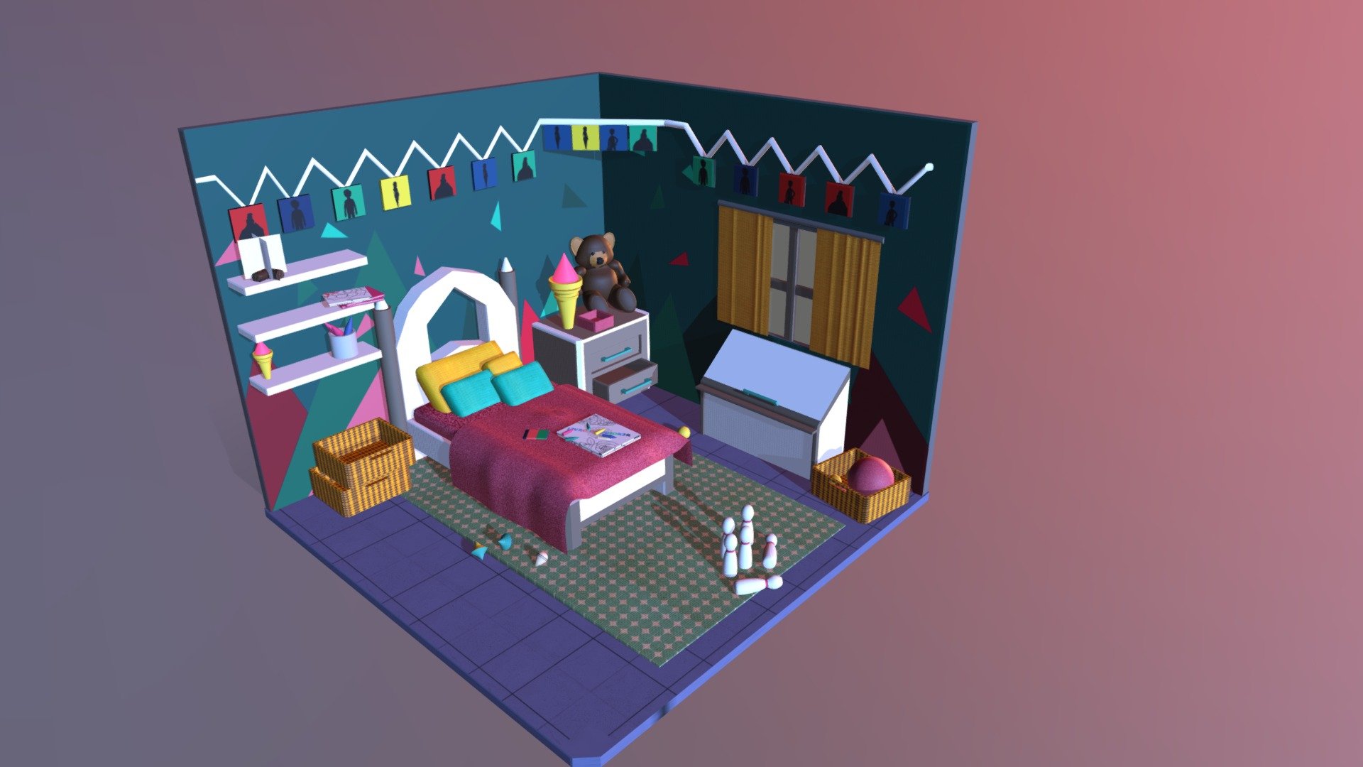 Childrens room 3d model