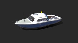 Speed Boat Low-poly PBR motorboat, watercraft, speedboat, riverboat, speed-boat, vehicle, ship, boat