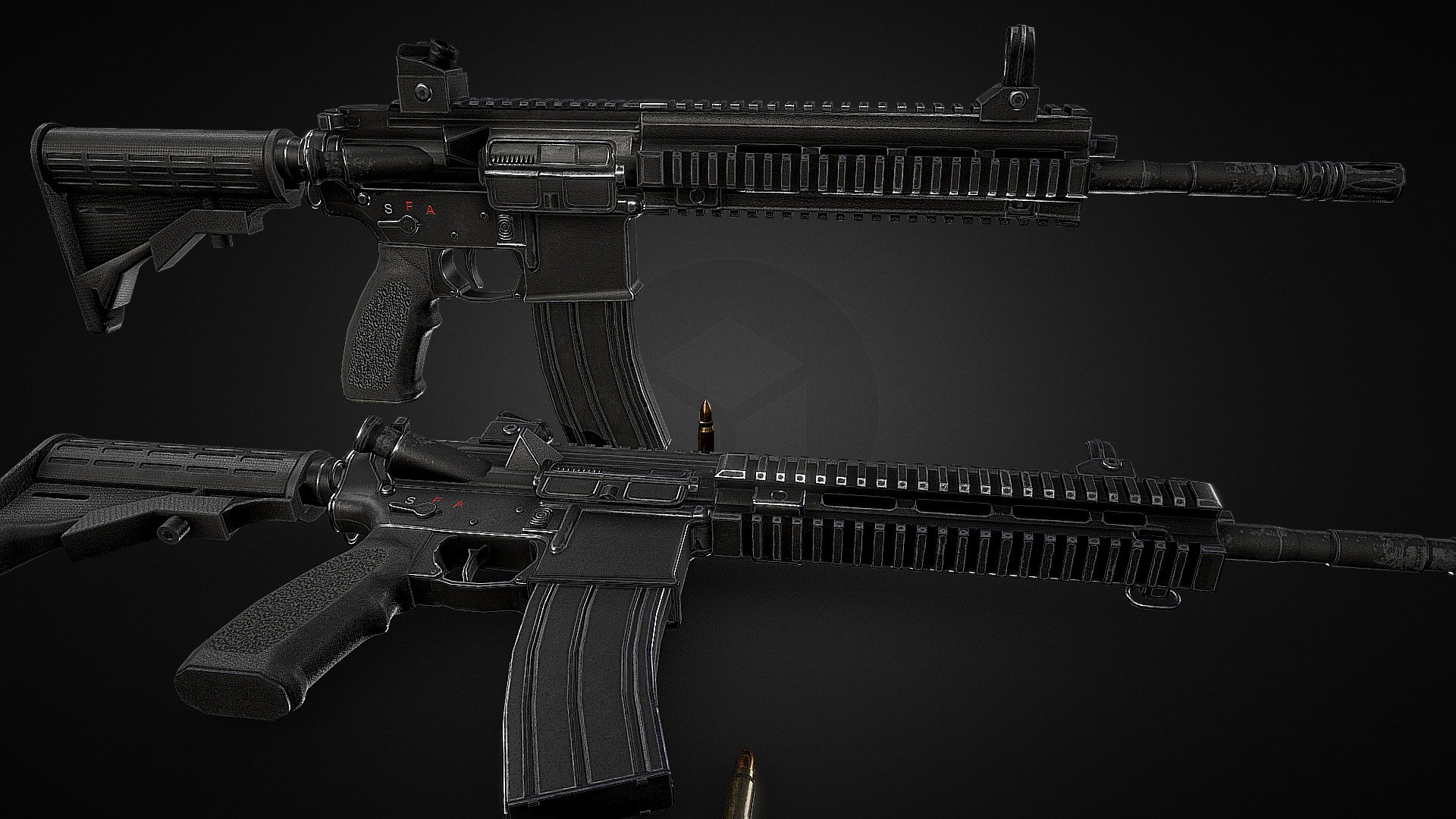 HK416 Rifles

Features:




4K Textures

Textures:




Normal

Rough

Metal

Diffuse

I made this 3d weapon model for any artist who wants a cool gun for their character renders, game or to reskin. The download comes with a thank you message attached to it and features hd textures in high quality PNG and detailed models in blender and fbx format 3d model