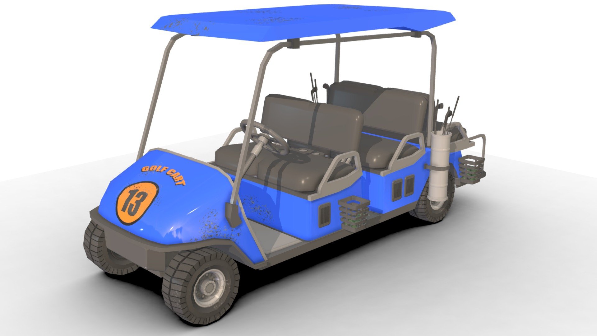 Golf Cart Low_Poly .

You can use these models in any game and project.

This model is made with order and precision.

Separated parts (bodys . wheels . Steer ).

Very Low- Poly.

Truck have separate parts.

Average poly count: 15,000 tris.

Texture size: 2048 / 1024 (PNG).

Number of textures: 2.

Number of materials: 3.

Format: Fbx / Obj / 3DMax .

The original files are in the Additional file .

Wait for my new models.. Your friend (Sidra) 3d model
