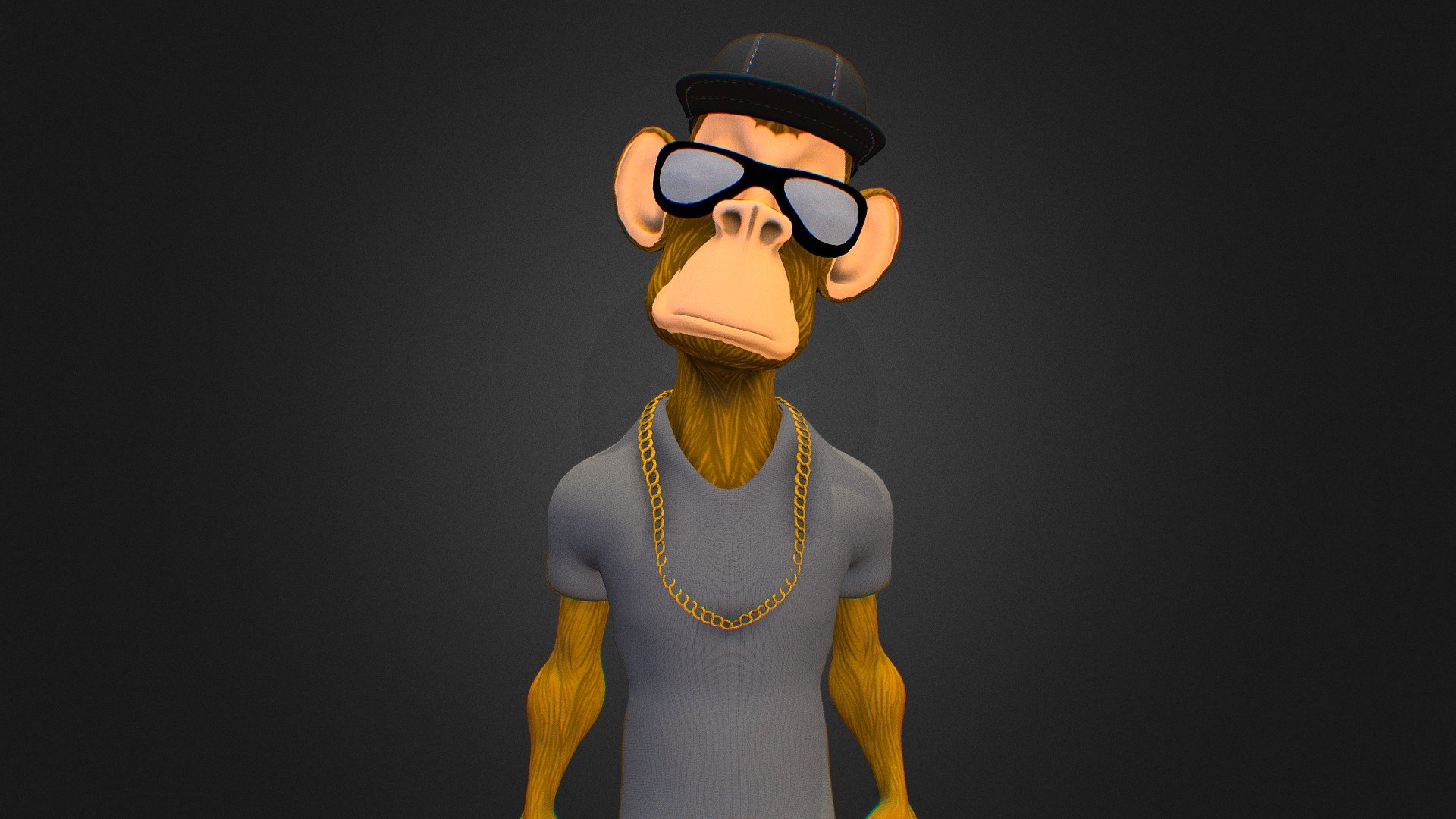 NFT Toon Monkey rigged and animated - NFT Toon Monkey rigged and animated - 3D model by Mahmoud.Moh 3d model