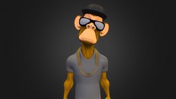 NFT Toon Monkey rigged and animated monkey, toon, nft, animal, animation, animated, rigged, noai