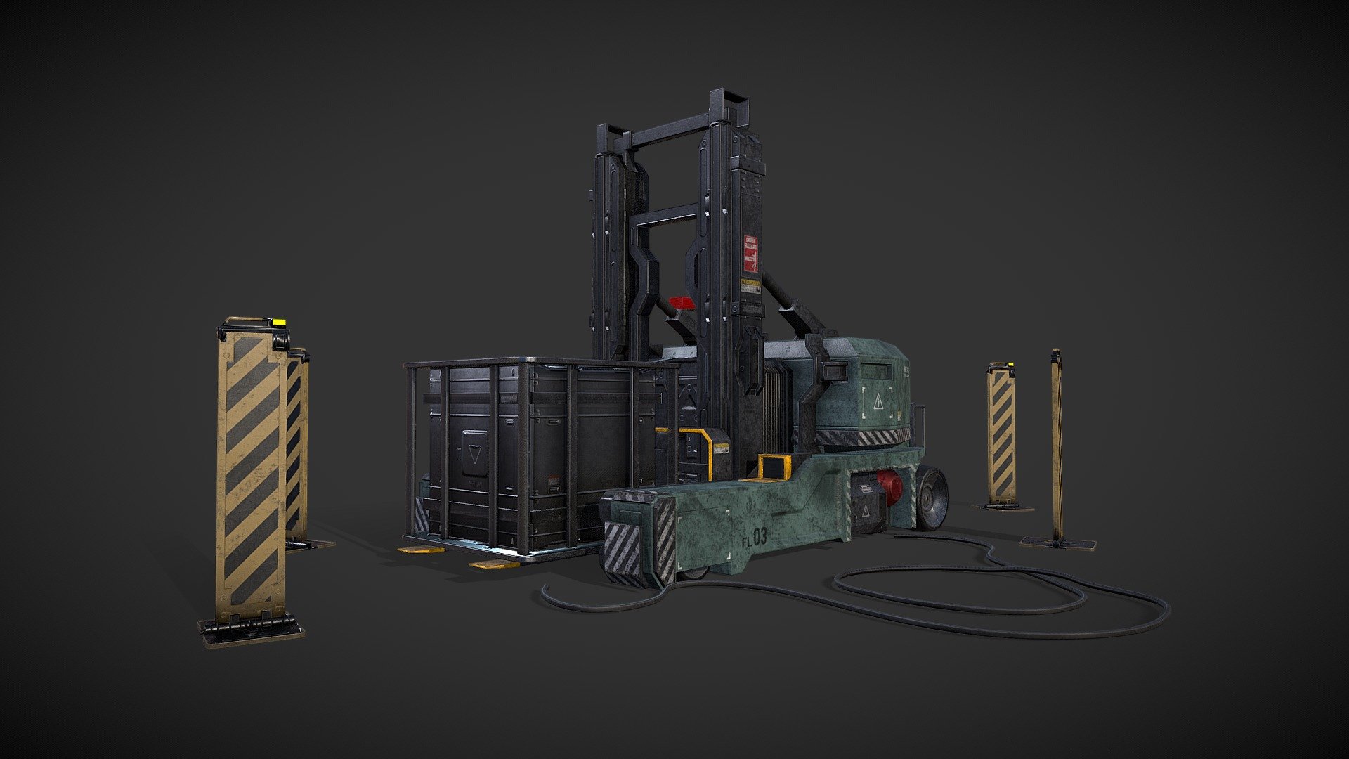 Project done in my free time. Fan Art of the Forklift asset from Star Citizen. 
Hope you enjoy ! - Star Citizen Forklift Fan Art - Game Asset - 3D model by Maël Briffa (@briffamael) 3d model