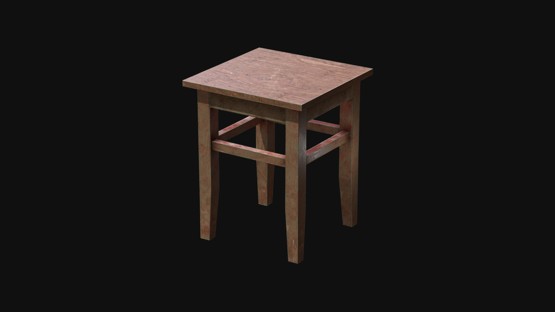 Old wooden stool. 3D model is ready for use in the game engine and rendering.

PBR GameReady LowPoly

Color 2048x2048
 Metallic 2048x2048
 Roughness 2048x2048
 Normal 2048x2048 - Stool - Download Free 3D model by Melon Polygons (@Melonpolygons) 3d model