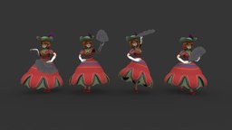 Carnival Character 3 lowpoly