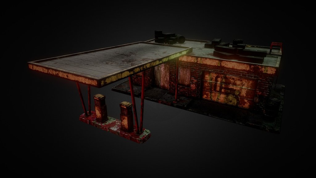 Gas station asset for the City of Carnage MOBA

Using High poly version in sketchfab....... 3d model