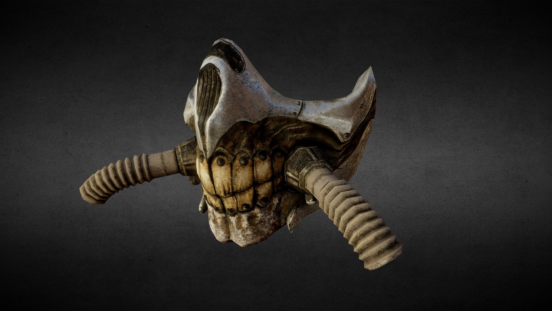 Quick lowpoly modeling and texturing exercise made with Zbrush&gt;Maya&gt;Substance Painter - Immortan Joe mask - Buy Royalty Free 3D model by Vito Bellomo (@raiza88) 3d model