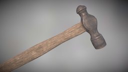 Ball Peen Hammer PBR hammer, tools, worn, melee, crime, realistic, tool, old, repair, mallet, rescue, carpentry, firefight, peen, weapon, weapons, pbr, free, workshop, ball, construction, highpoly, industrial